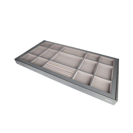 Riex VX65 hliníkový rám s vkladom na šperky, W900, 420 mm, tmavosivá - F000588