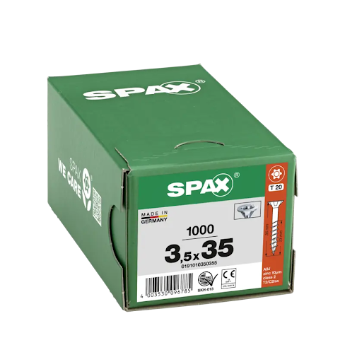 Spax Skrutka do drevotriesky 3,5x35 mm, TX, zapustená hlava, biely zinok (1000 ks balenie) - F009814