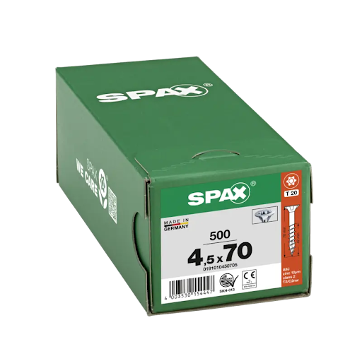 Spax skrutka do drevotriesky 4,5x70 mm, TX(T20), zapustená hlava, biely zinok (500 ks bal.) - F010367